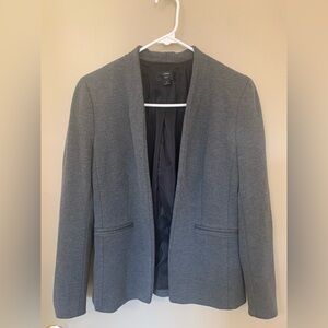 J Crew 365 Blazer Gray No Buttons & Zipper Classic Size 4